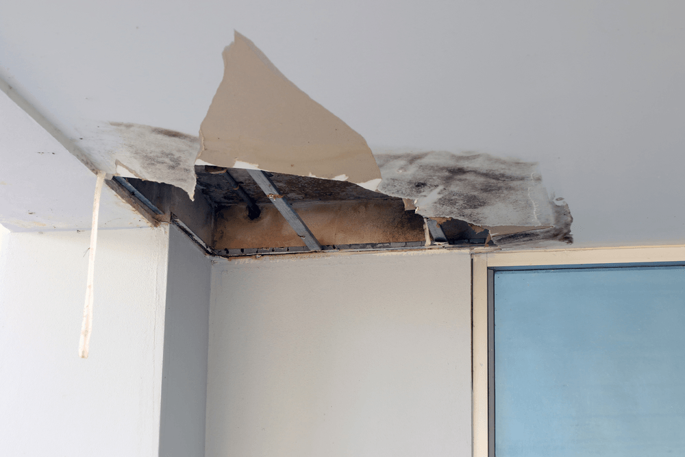 water damage to ceiling after flood